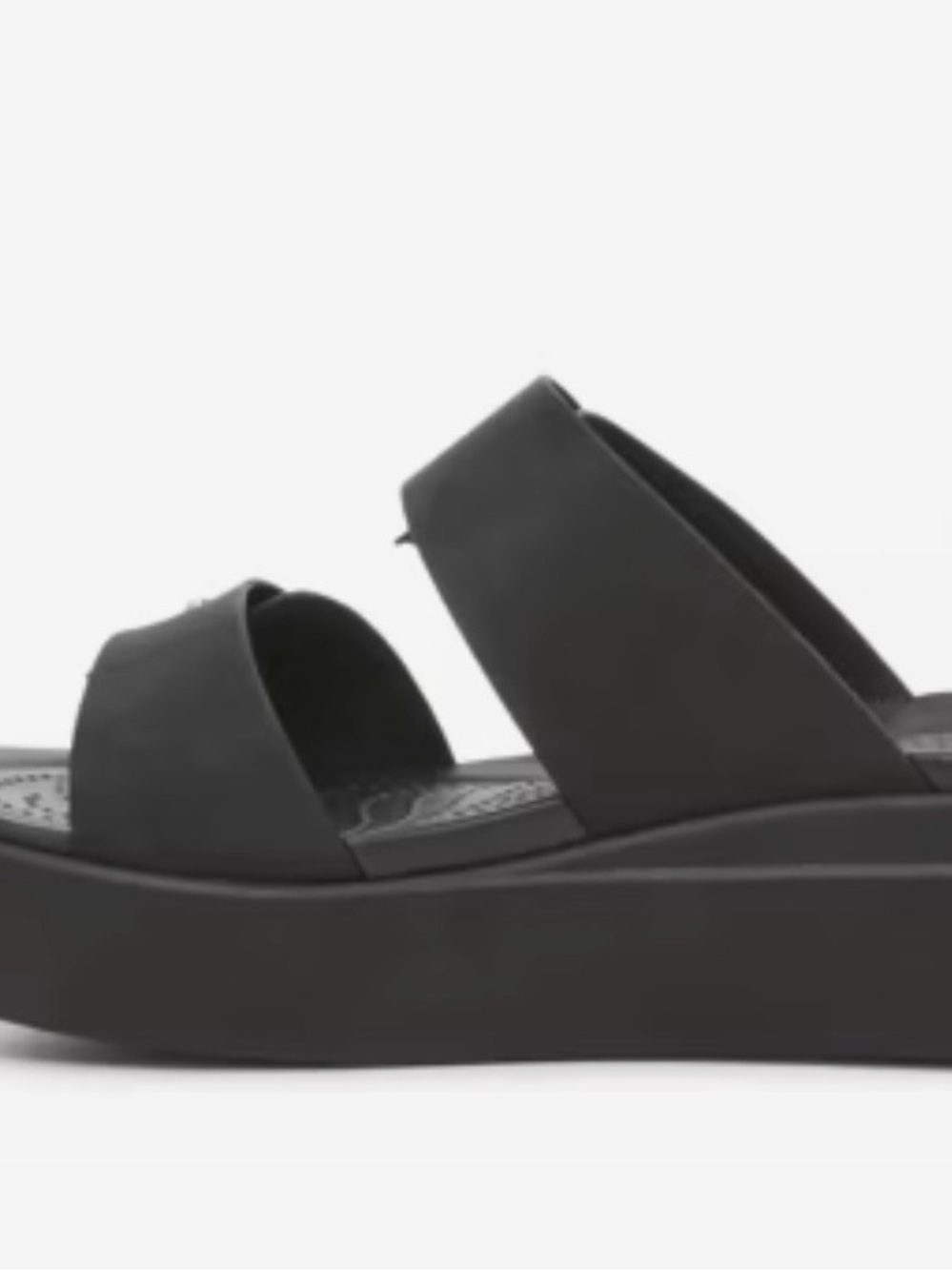 CROCS Women's Black Dual-Strap Platform Sandals